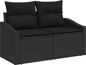 vidaXL Σετ Καναπέ 6 τμχ. Μαύρο 55 x 55 x 37 εκ Πολυ-ρακί και Χάλυβας