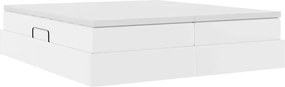 vidaXL Κρεβάτι με αποθηκευτικό χώρο και στρώμα Λευκό 180 x 200 cm