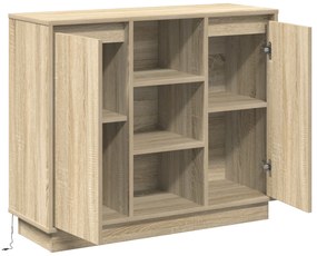vidaXL Μπουφέ με LED Sonoma Oak 90x32x75 εκ Επεξεργασμένο ξύλο