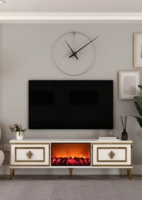 Stewehome Έπιπλο τηλεόρασης με εστία και ντουλάπι 150x30x41 cm