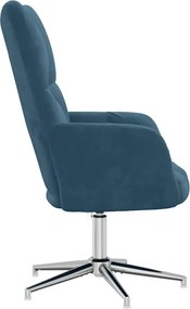 vidaXL Πολυθρόνα Relax Μπλε Βελούδινη