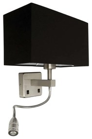 Φωτιστικό Τοίχου-Απλίκα Black 30x15x17cm VK/04034/MC/B VKLed Aluminium, Cotton