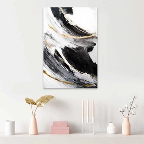 Πίνακας σε καμβά Golden And Silver Reflections&quot; Megapap ψηφιακής εκτύπωσης 50x75x3εκ.&quot;