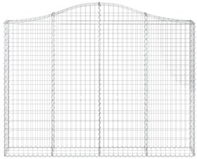 vidaXL Συρματοκιβώτια Τοξωτά 2 τεμ. 200x30x140/160 εκ. Γαλβαν. Ατσάλι