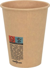 vidaXL Χάρτινα κύπελλα καφέ 1000 τεμάχια 12oz 300ml καφέ