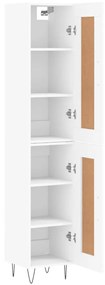 vidaXL Ντουλάπι Λευκό 34,5 x 34 x 180 εκ. από Επεξεργασμένο Ξύλο