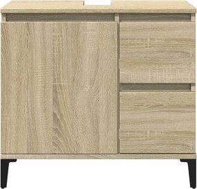 vidaXL Ντουλάπι Μπάνιου Sonoma Δρυς 65x33x60 εκ. Επεξεργασμένο Ξύλο