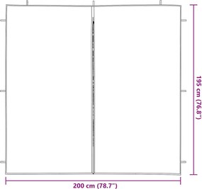 vidaXL Πλευρική Σκηνής Πάρτι 2 pcs Λευκό 200 x 195 εκ.