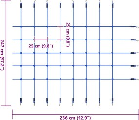 vidaXL Δίχτυ Αναρρίχησης Μπλε 200 x 150 εκ.
