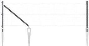 vidaXL Στήλες Φράχτη με Στεφάνι 26 τεμάχια Ø32 mm 80 cm Γαλβανισμένο Ατσάλι