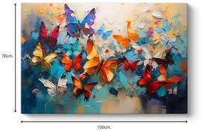 Πίνακας σε καμβά Festival of Butterflies Megapap ψηφιακής εκτύπωσης 100x70x3εκ.