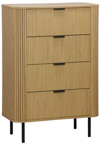 Συρταριέρα Scandi pakoworld με 4 συρτάρια φυσικό 79x46x115εκ