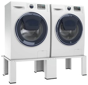 vidaXL Βάση Πλυντηρίου Ρούχων και Στεγνωτηρίου Διπλή Λευκή