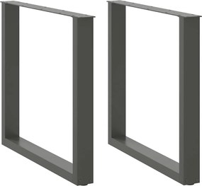 vidaXL Πόδια Τραπεζαρίας σε Σχήμα U 2 τεμ. Ανθρακί 80x(72-73) εκ. Ατσάλι