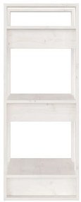vidaXL Βιβλιοθήκη/Διαχωριστικό Χώρου Λευκό 41x35x91 εκ. Μασίφ Πεύκο
