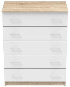 Chest of drawers Kofre melamine in sonoma-white color 80x45x104cm 80x45x104 εκ.