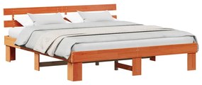 vidaXL Σκελετός Κρεβατιού Καφέ 180 x 200 cm Μασίφ ξύλο πεύκου