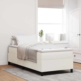 vidaXL Κρεβάτι με ελατήρια Κρέμα και Λευκό 90 x 190 cm