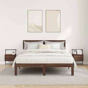 vidaXL Κομοδίνα Επιτοίχια 2 τεμ. Καφέ Δρυς 35x30x51 εκ. Επεξ. Ξύλο
