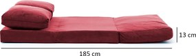 Διθέσιος Καναπές Κρεβάτι Κεραμιδί TAIDA 68x120x62