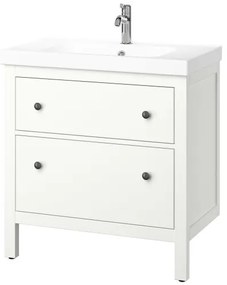 HEMNES/ORRSJON βάση νιπτήρα με συρτάρια/νιπτήρα/μπαταρία, 82x49x89 cm 695.467.91