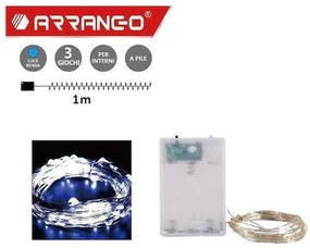 10 Χριστουγεννιάτικα Λαμπάκια LED Μπλε 1μ σε Σειρά Fairy String Lights Rice Light Arrango AN79485
