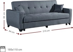Καναπές - κρεβάτι Baron τριθέσιος-Gkri