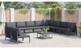 vidaXL Σετ Καναπέ Κήπου Ανθρακί Ατσάλι