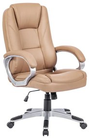 WOODWELL BF6950 Πολυθρόνα Γραφείου Διευθυντή, Pu Μπεζ 64x71x112/122cm ΕΟ278,5