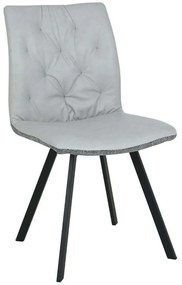 Καρέκλα Due Facce 03-1015 60x46x88cm Cream-Grey Μέταλλο,Ύφασμα