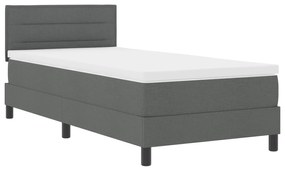 vidaXL Κρεβάτι Box Spring με Στρώμα Σκούρο Γκρι 80x200 εκ Ύφασμα