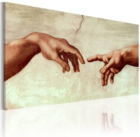 Χειροποίητα ζωγραφισμένος πίνακας - The creation of Adam: fragment of painting 120x60