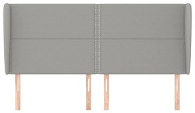 Κεφαλάρι με Πτερύγια Ανοιχτό Γκρι 163x23x118/128 εκ. Υφασμάτινο 3117822