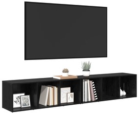 vidaXL Σετ επίπλου τηλεόρασης 2 pcs Μαύρη Οξυά 37 x 35 x 107 εκ