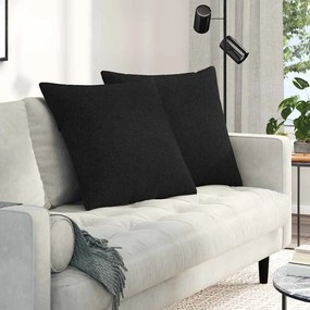 vidaXL Μαξιλάρι Καναπέ 2 pcs Μαύρο 80 x 80 cm ύφασμα