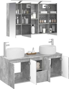 vidaXL Σετ Ντουλαπιών Μπάνιου 4 pcs Γκρι Σκυροδέματος