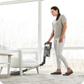 Σκούπα όρθια Shark Stratos True Pet Flexology IZ400EUT, 309W, 0.7L, 60 λεπτά αυτονομία, Clean Sense IQ, Pet Pro, LED, Powerfins, Dark Grey/Champagne
