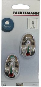 Σετ 2 αυτοκόλλητες κρεμάστρες Fackelmann 20730 Tecno, 5 cm, Chrome