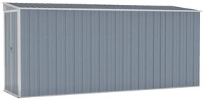 vidaXL Αποθήκη Κήπου Επιτοίχια Γκρι 118x382x178 εκ από Γαλβ. Ατσάλι