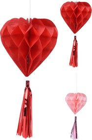 JK Home Décor - Στολίδι Καρδιά Κόκκινη 25-35cm Set 2