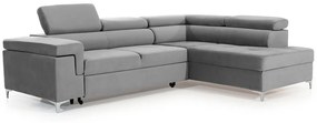 Γωνιακός καναπές Trego με λειτουργία ύπνου 192x124cm, Γκρί 274x98x202cm-Δεξιά πλευρά-BOG7295