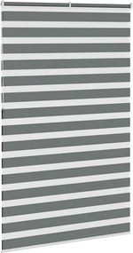 vidaXL Ζέβρα τυφλή Σκούρο Γκρι Πλάτος υφάσματος 135,9 εκ. Πολυεστέρας