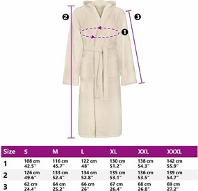 vidaXL Μπουρνούζι KINN Κρεμ M Βαμβάκι