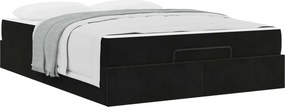 vidaXL Σκελετός κρεβατιού με στρώμα 2 pcs Μαύρο Βελούδο