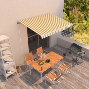 vidaXL Αναδιπλούμενη τέντα Κίτρινο και Λευκό 350 x 250 εκ