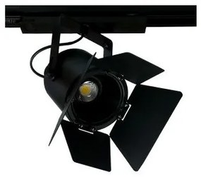 Σποτ Ράγας LED 34W Τριφασικό 6500K Φ10,6cm Tube110-G/S + Flaps Interlight-19465-Μαύρο 19465
