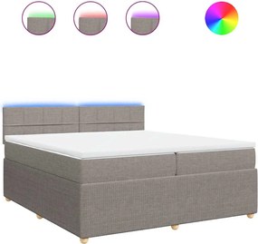 vidaXL Κρεβάτι Boxspring με Στρώμα Taupe 200x200 εκ. Υφασμάτινο