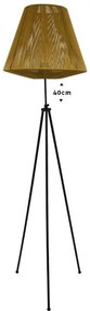 Φωτιστικό Δαπέδου Cord Fylliana Μαύρο - Χρυσό 42x140 εκ. 42x42x140 εκ.