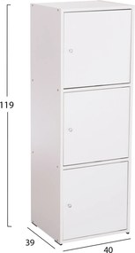 ΝΤΟΥΛΑΠΙ ΜΕ 3 ΑΠΟΘ. ΧΩΡΟΥΣ SORIANO HM9939.01 ΛΕΥΚΗ ΜΕΛΑΜΙΝΗ 40x39x119Υεκ.