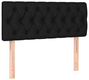 vidaXL Κρεβάτι Boxspring με Στρώμα &amp; LED Μαύρο 100x200 εκ. Υφασμάτινο